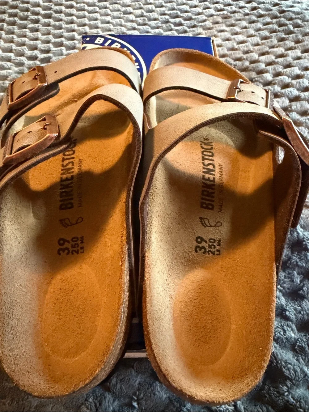 Birkenstock women’s Arizona Two-Strap Sandals in Taupe